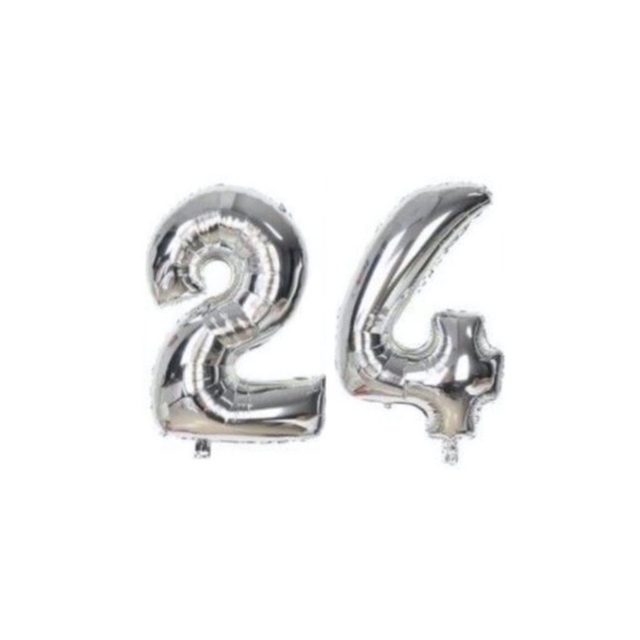 Silver Foil Birthday Balloon Numbers - Picture 2 of 2